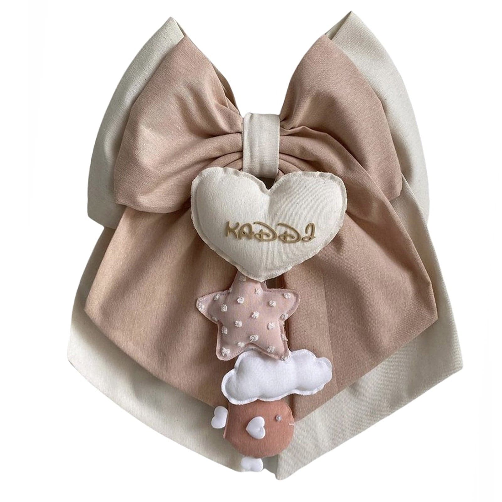 Fiocco nascita in cotone personalizzabile fatto a mano 35 x h 40 cm "Made in Italy" - 82