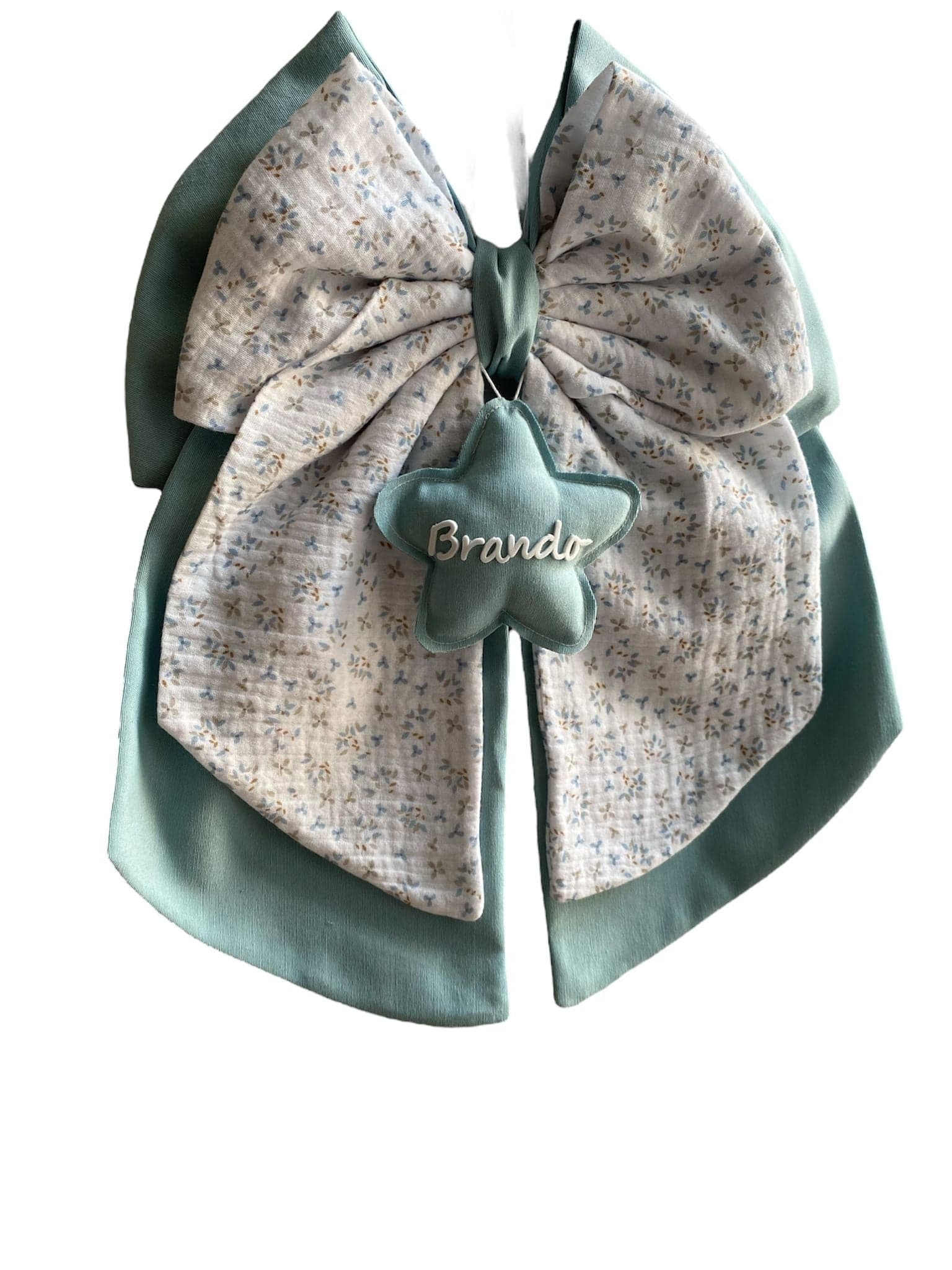 Fiocco nascita in cotone personalizzabile fatto a mano 35 x h 40 cm "Made in Italy" - 116