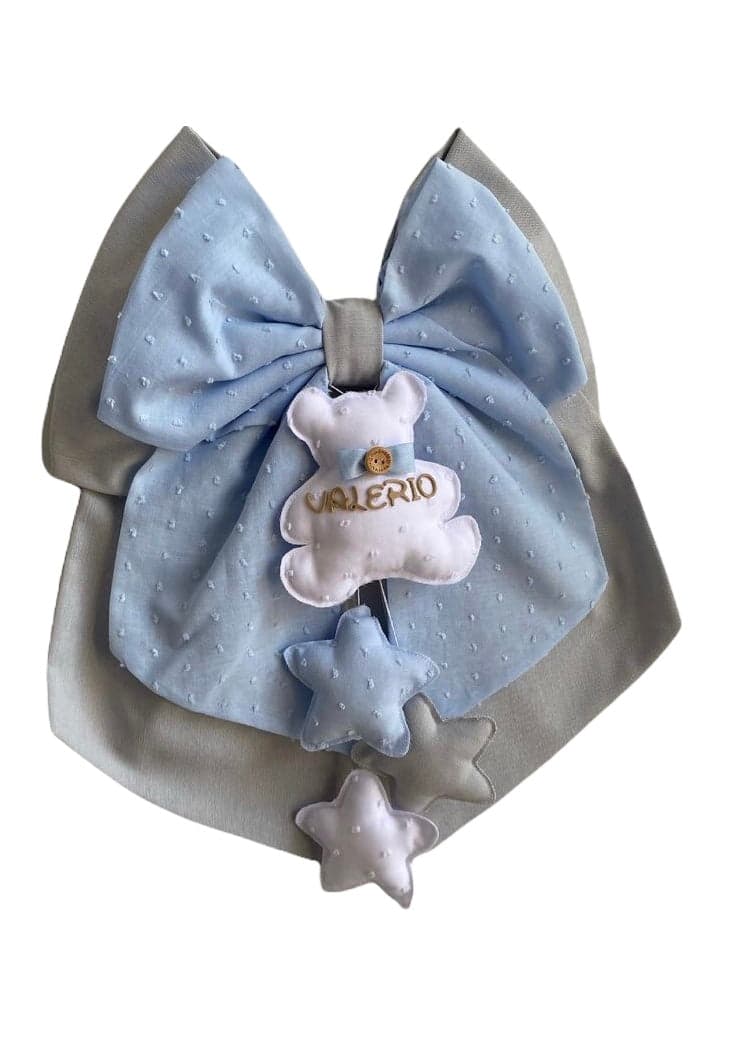 Fiocco nascita in cotone personalizzabile fatto a mano 35 x h 40 cm "Made in Italy" - 72
