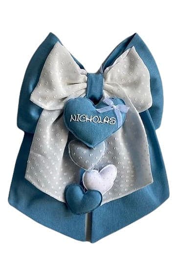 Fiocco nascita in cotone personalizzabile fatto a mano 35 x h 40 cm "Made in Italy" - 55