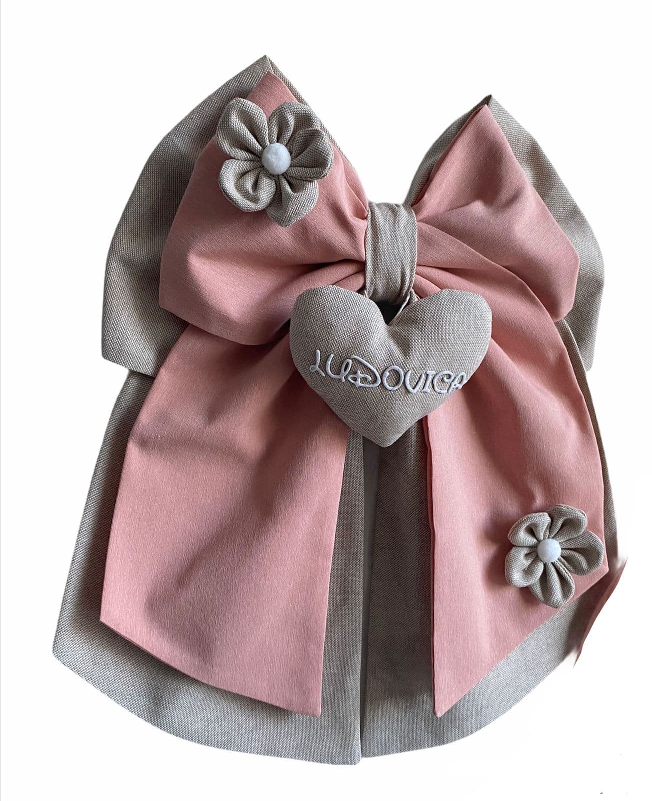 Fiocco nascita in cotone personalizzabile fatto a mano 35 x h 40 cm "Made in Italy" - 70