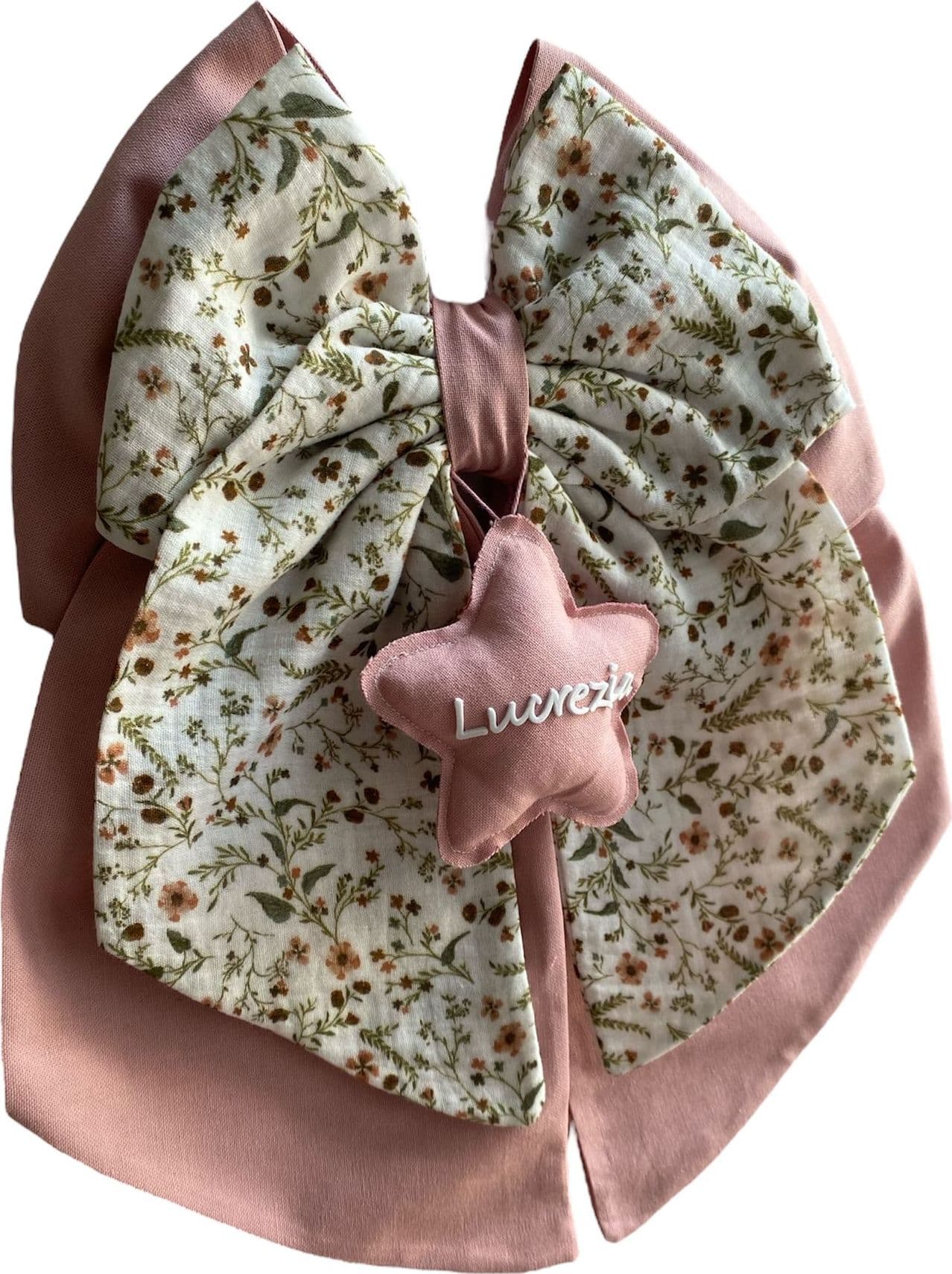Fiocco nascita in cotone personalizzabile fatto a mano 35 x h 40 cm "Made in Italy" - 13