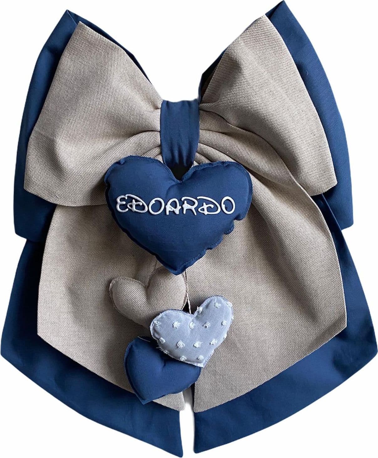 Fiocco nascita in cotone personalizzabile fatto a mano 35 x h 40 cm "Made in Italy" - 19