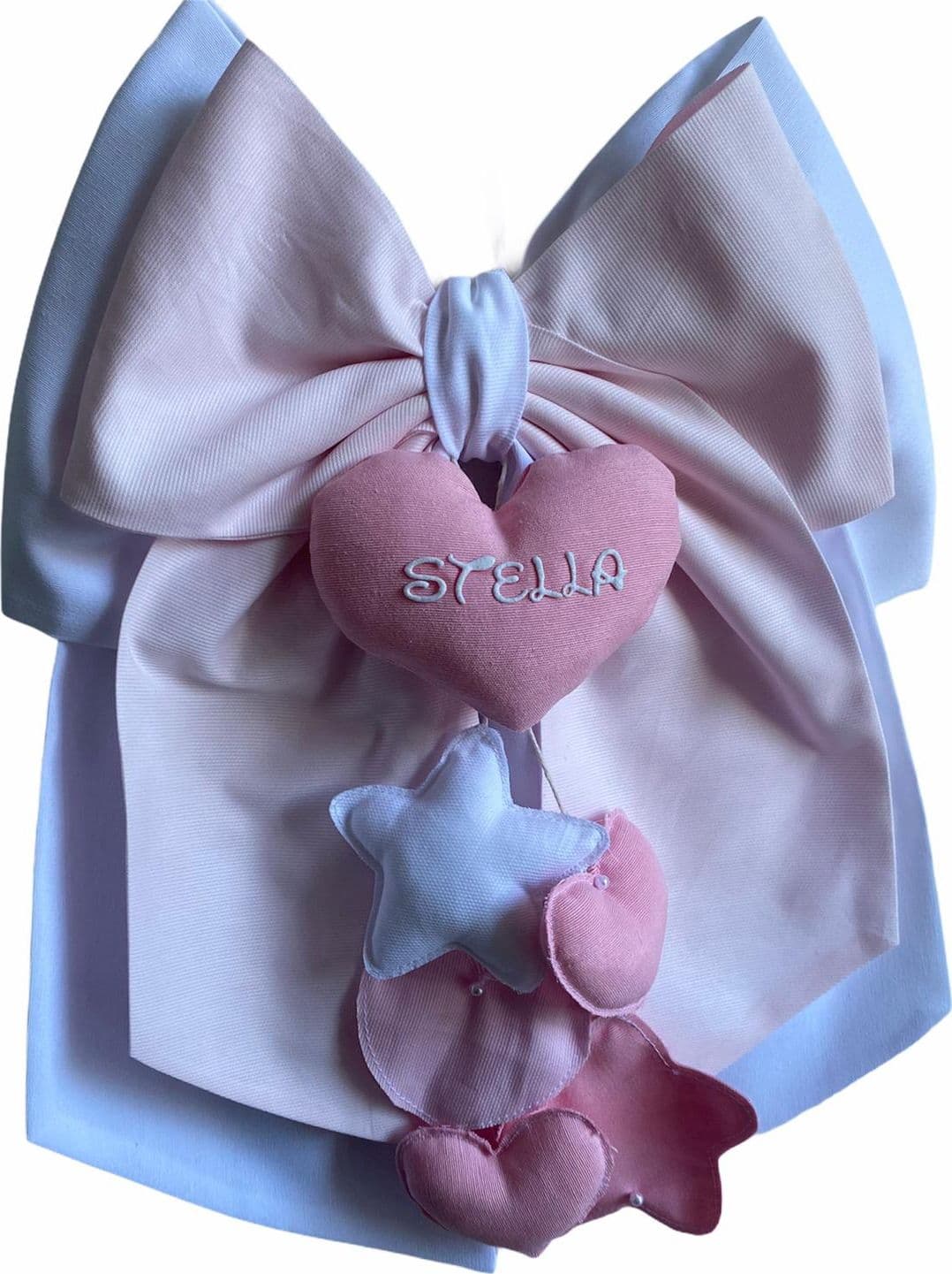 Fiocco nascita in cotone personalizzabile fatto a mano 35 x h 40 cm "Made in Italy" - 25
