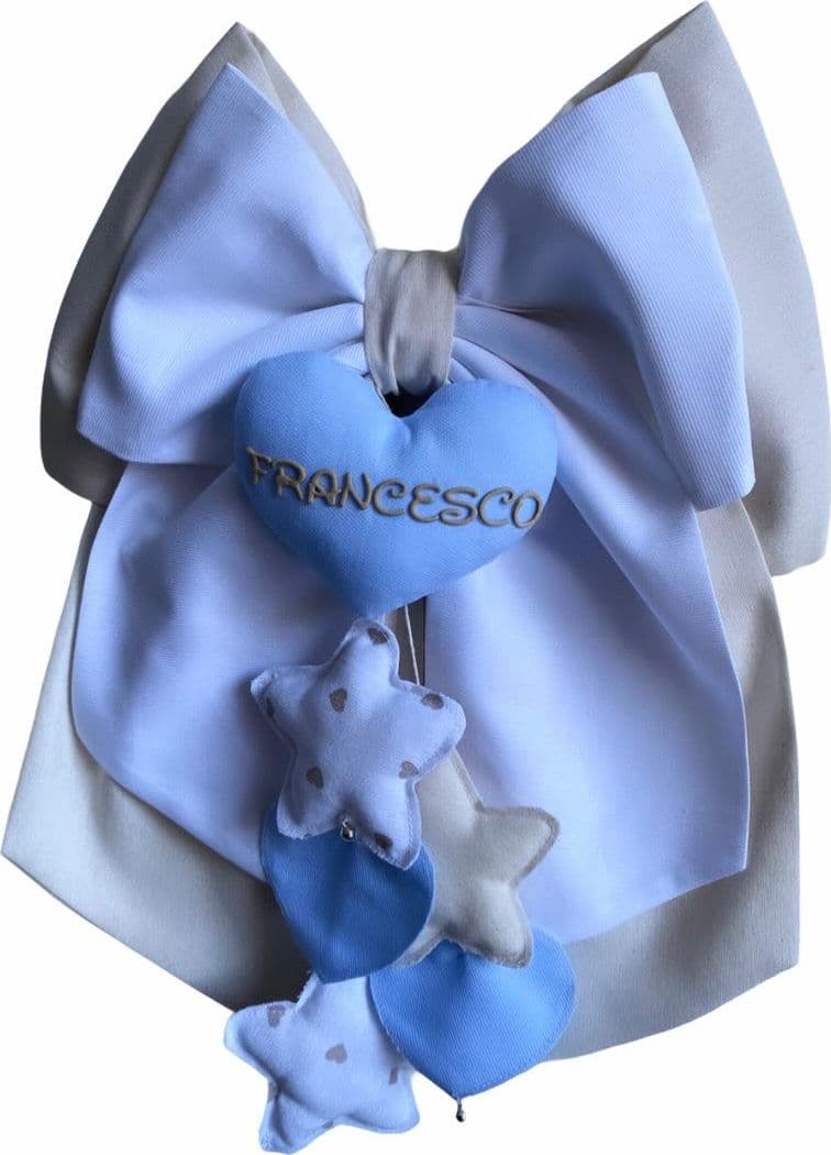 Fiocco nascita in cotone personalizzabile fatto a mano 35 x h 40 cm "Made in Italy" - 26