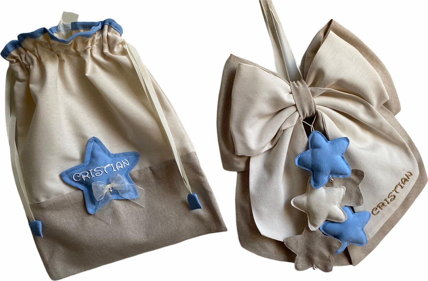 Fiocco nascita in cotone personalizzabile fatto a mano 35 x h 40 cm "Made in Italy" - 29