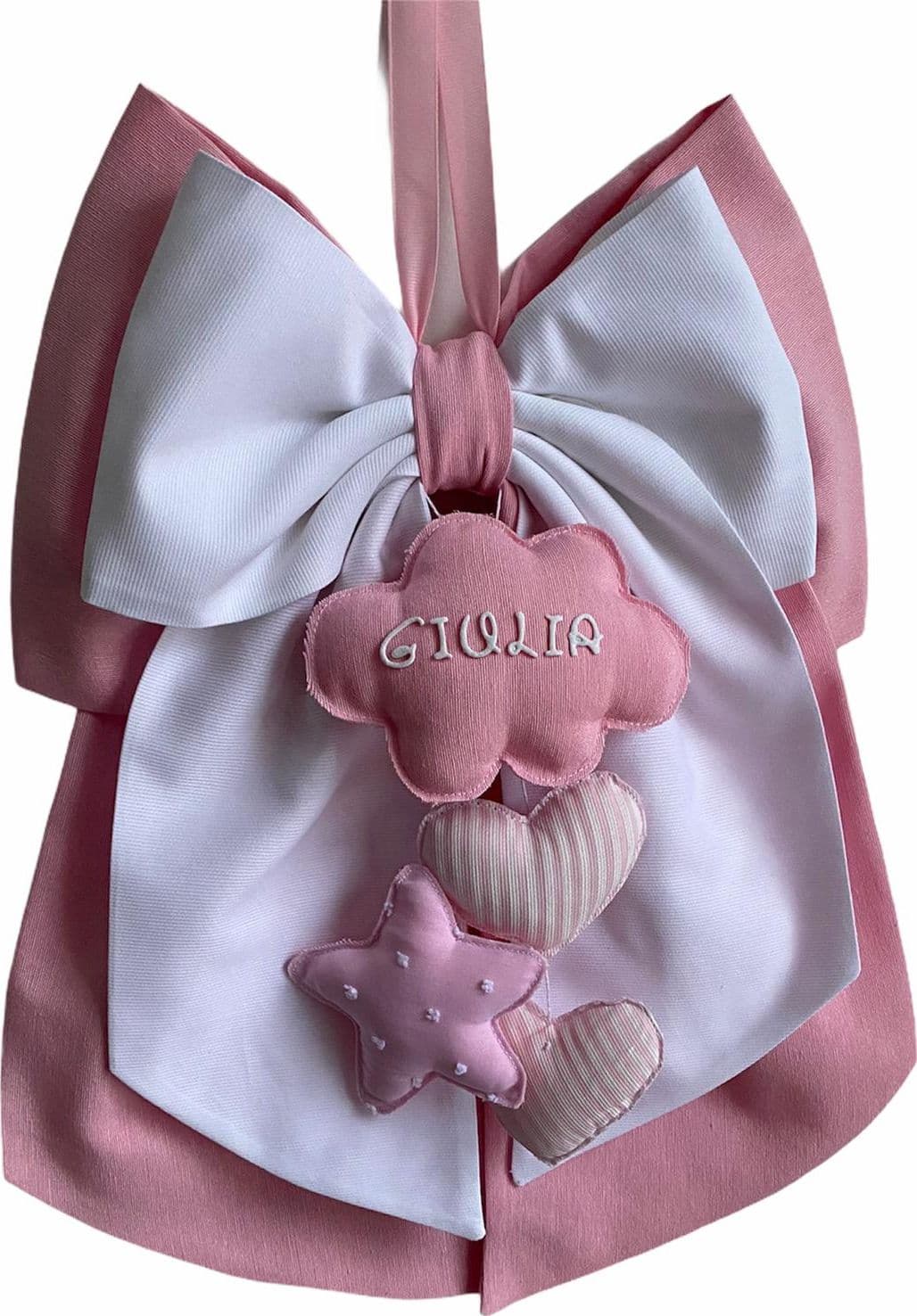 Fiocco nascita in cotone personalizzabile fatto a mano 35 x h 40 cm "Made in Italy" - 30