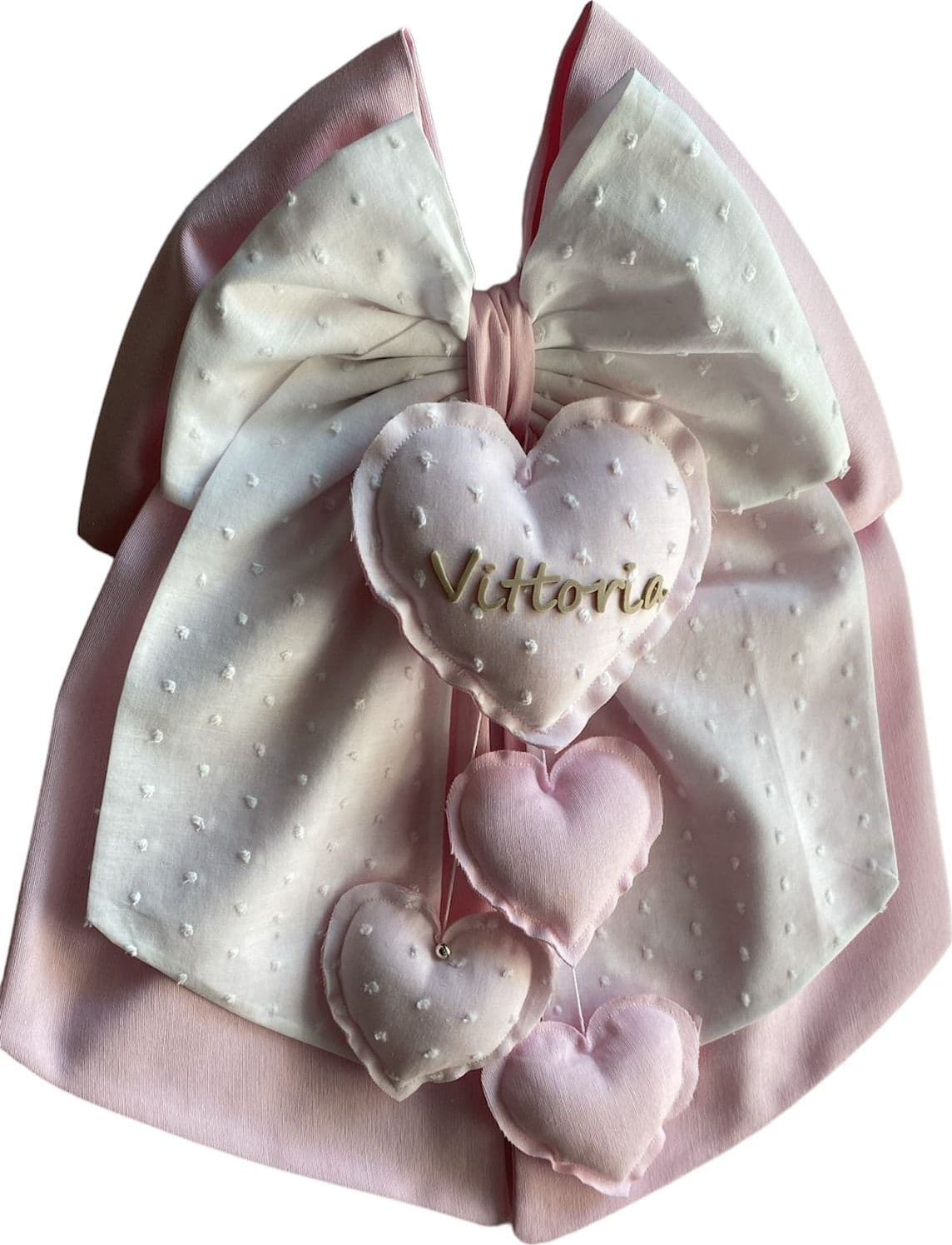 Fiocco nascita in cotone personalizzabile fatto a mano 35 x h 40 cm "Made in Italy" - 4