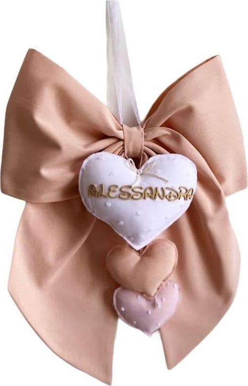 Fiocco nascita in cotone personalizzabile fatto a mano 35 x h 40 cm "Made in Italy" - 32