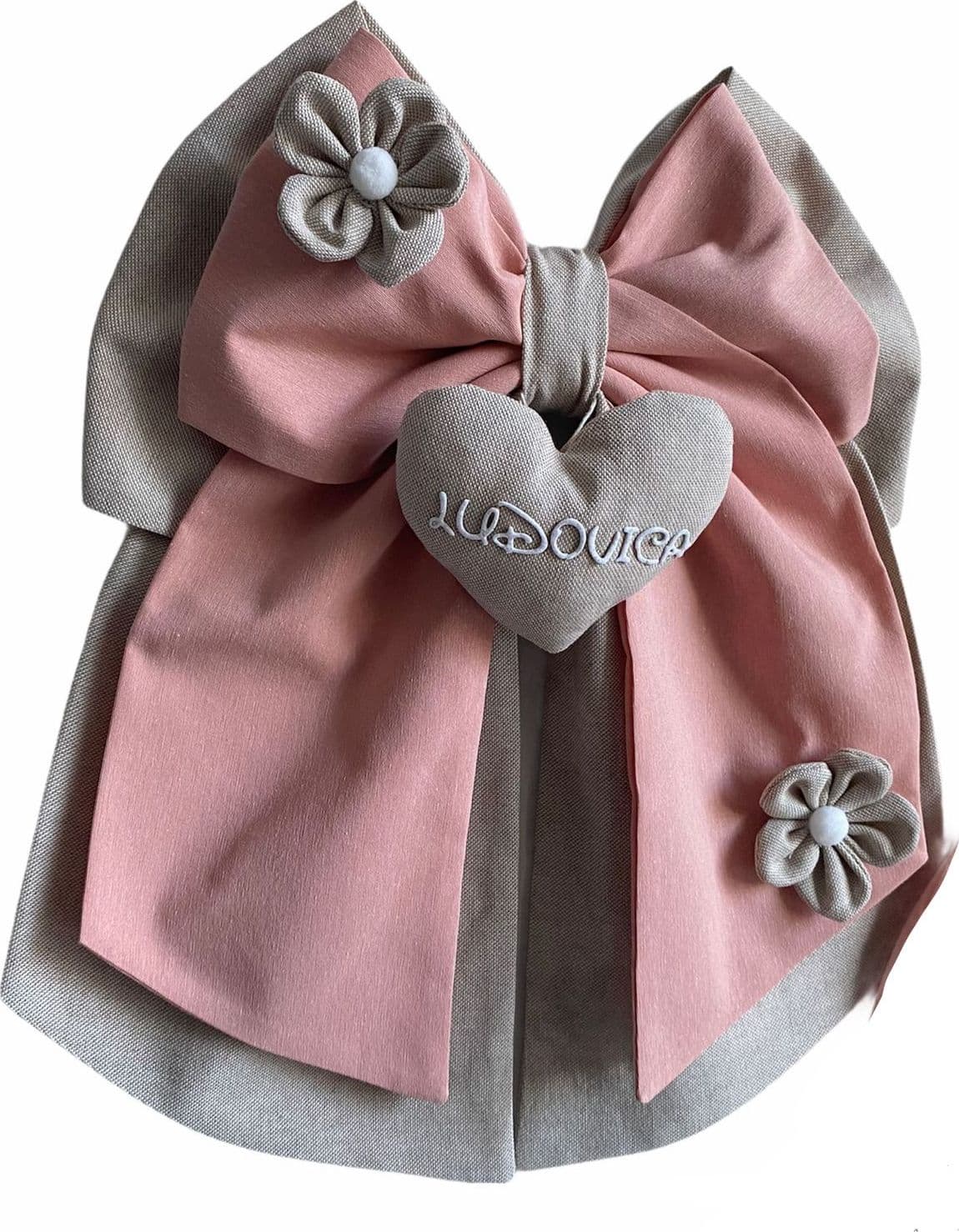 Fiocco nascita in cotone personalizzabile fatto a mano 35 x h 40 cm "Made in Italy" - 39