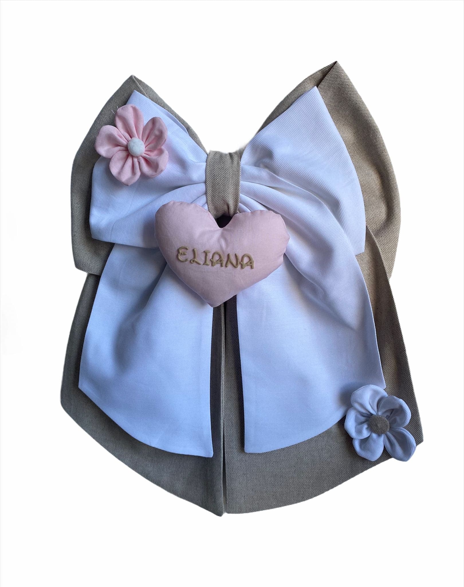 Fiocco nascita in cotone personalizzabile fatto a mano 35 x h 40 cm "Made in Italy" - 40