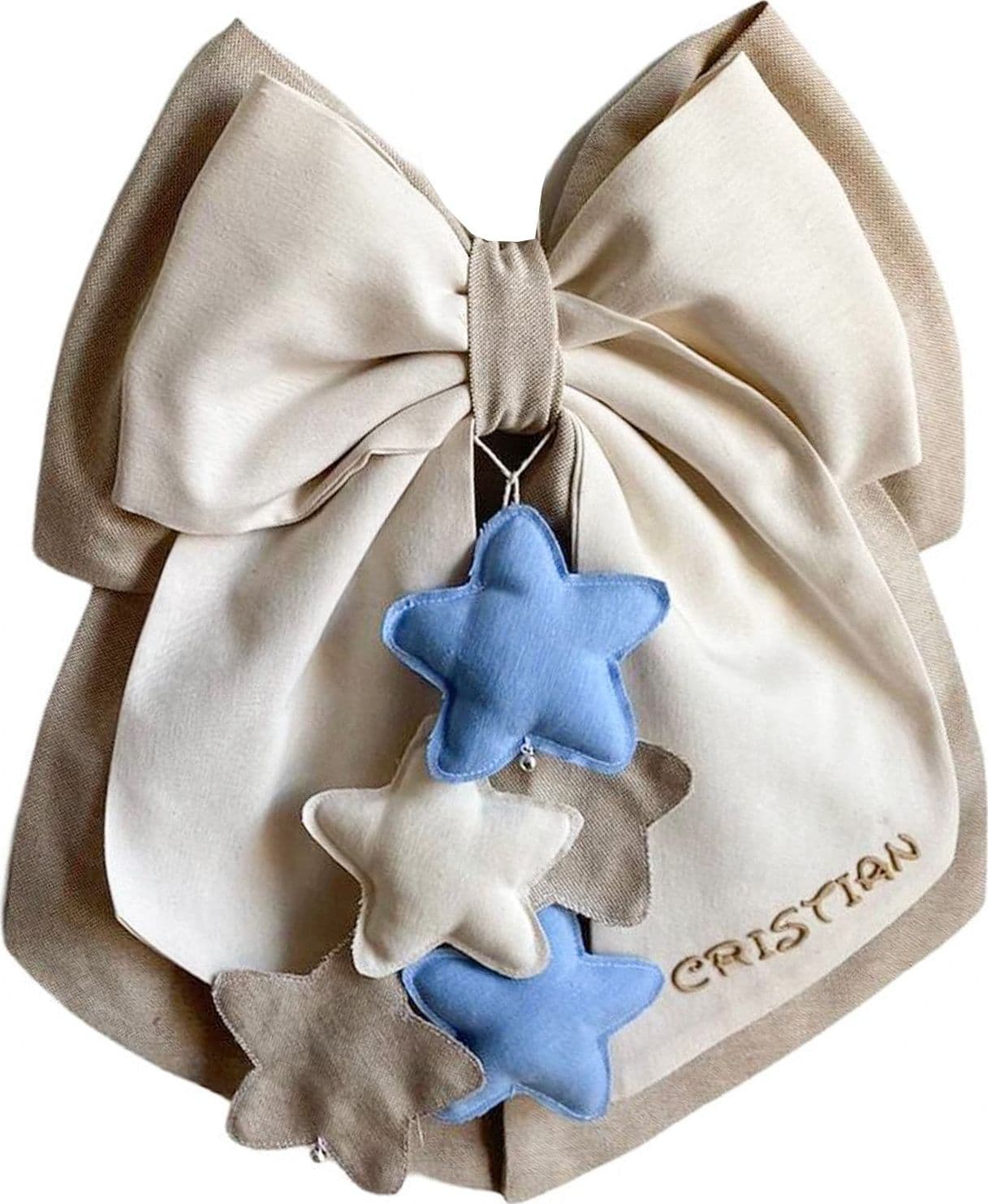 Fiocco nascita in cotone personalizzabile fatto a mano 35 x h 40 cm "Made in Italy" - 42