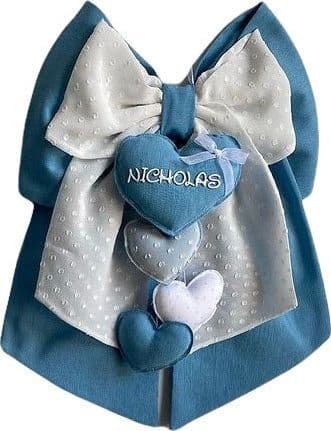 Fiocco nascita in cotone personalizzabile fatto a mano 35 x h 40 cm "Made in Italy" - 43