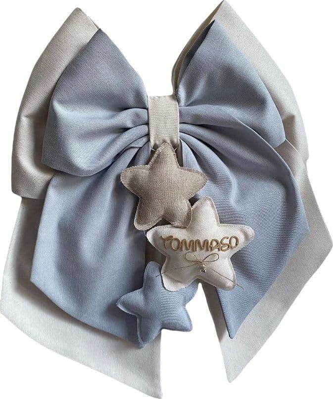 Fiocco nascita in cotone personalizzabile fatto a mano 35 x h 40 cm "Made in Italy" - 44