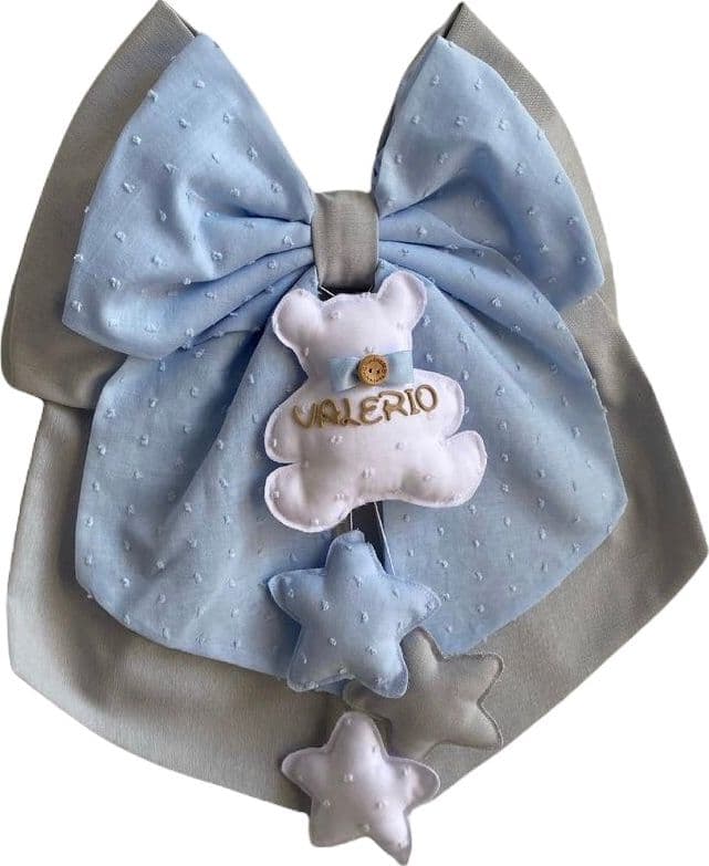Fiocco nascita in cotone personalizzabile fatto a mano 35 x h 40 cm "Made in Italy" - 46