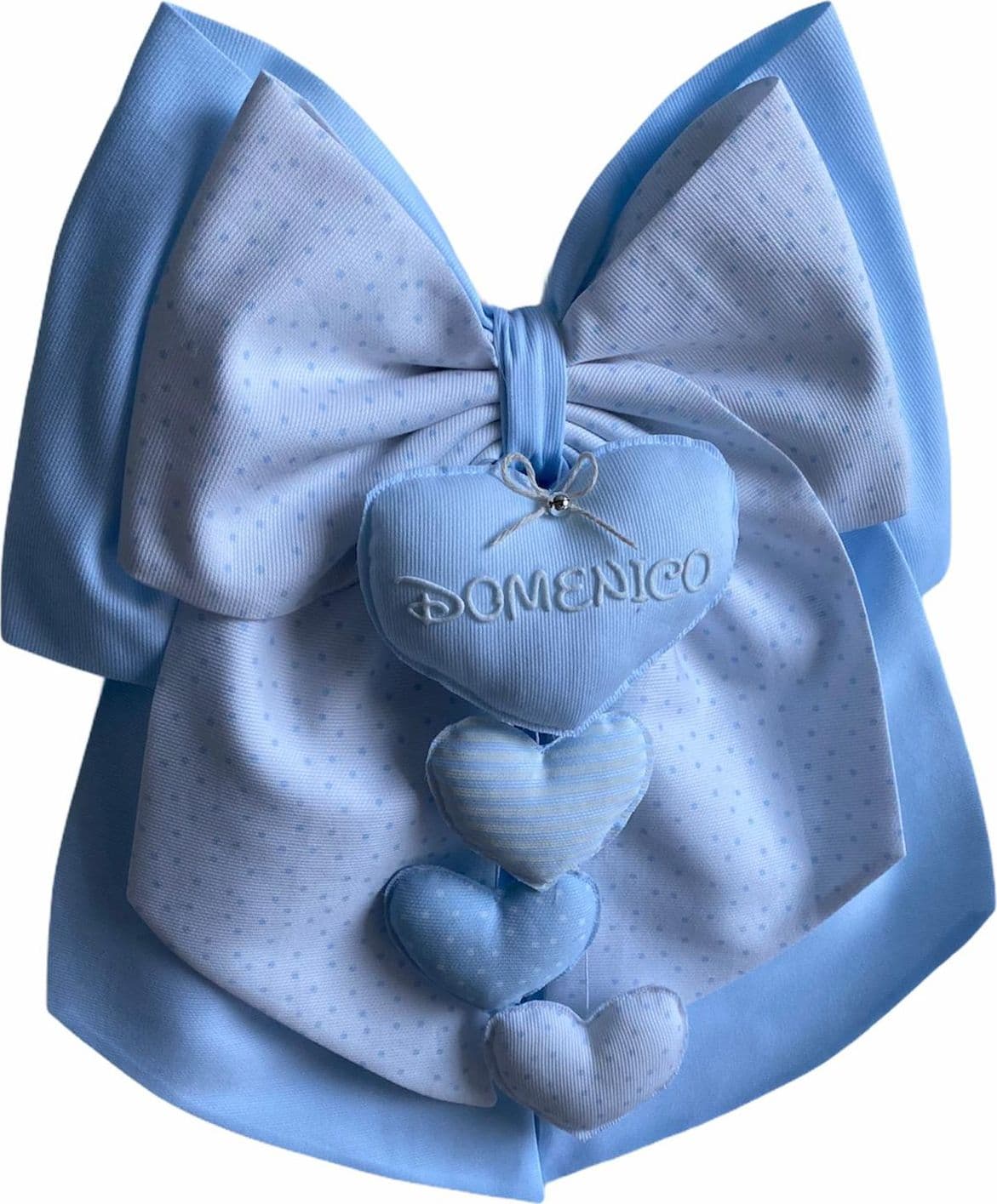 Fiocco nascita in cotone personalizzabile fatto a mano 35 x h 40 cm "Made in Italy" - 49