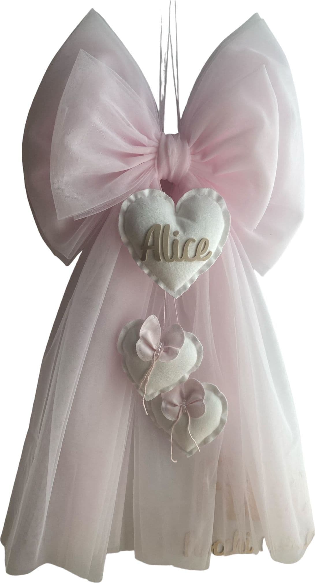 Fiocco nascita in cotone personalizzabile fatto a mano 35 x h 40 cm "Made in Italy" - 7