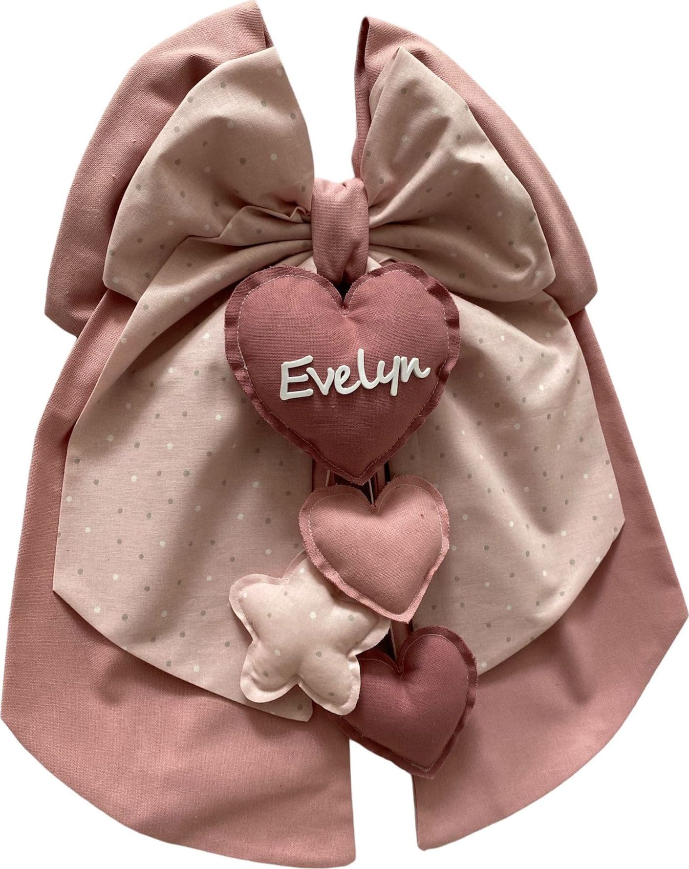 Fiocco nascita in cotone personalizzabile fatto a mano 35 x h 40 cm "Made in Italy" - 8