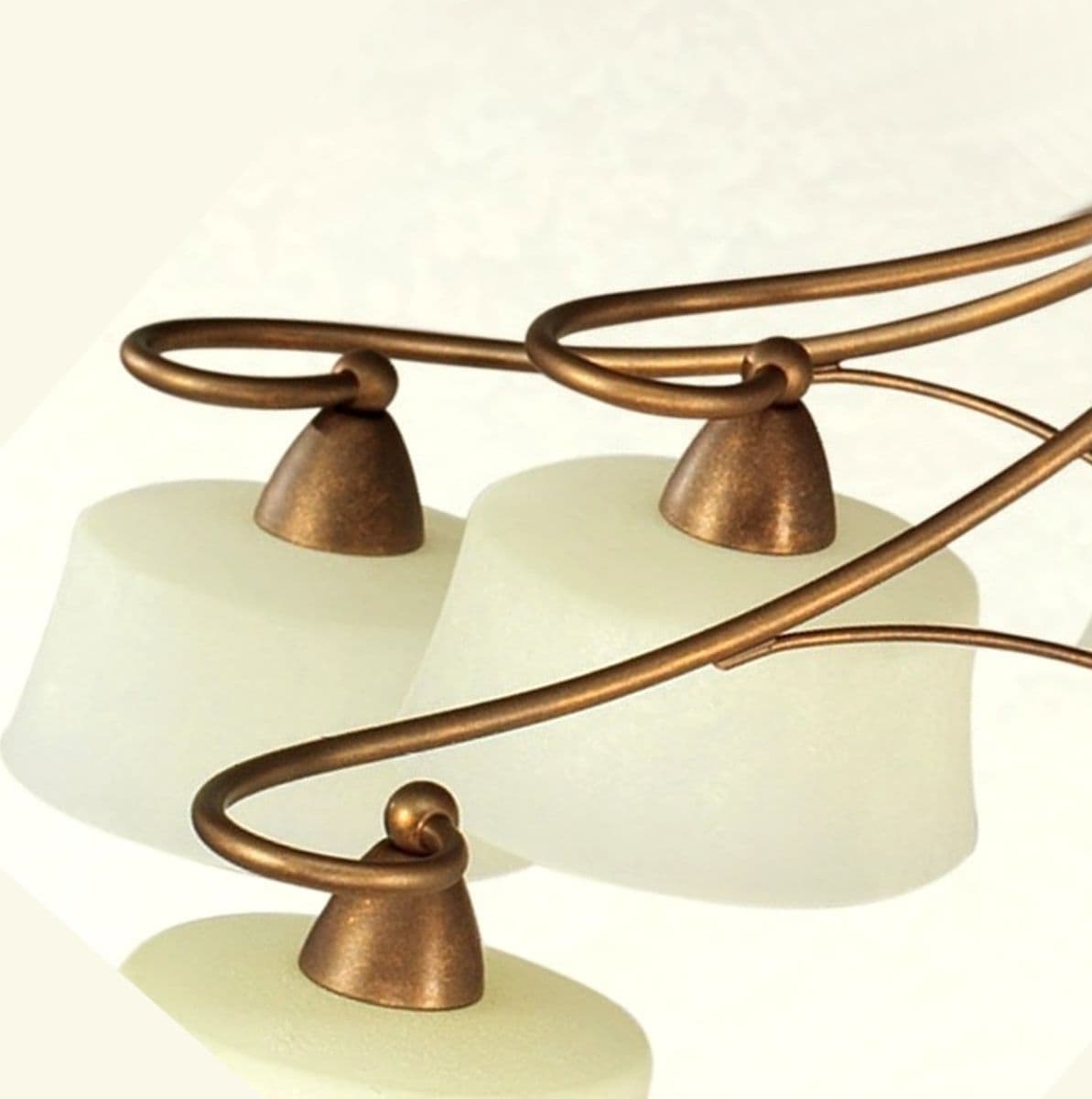 Lampadario classico LAM 4220 6+3 E14 LED metallo vetro sospensione - 2