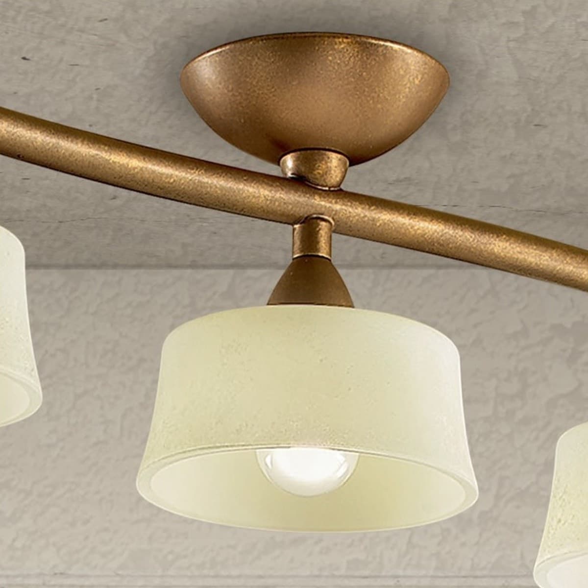 Plafoniera classica LAM 4220 3T E14 LED metallo vetro lampada soffitto - 2