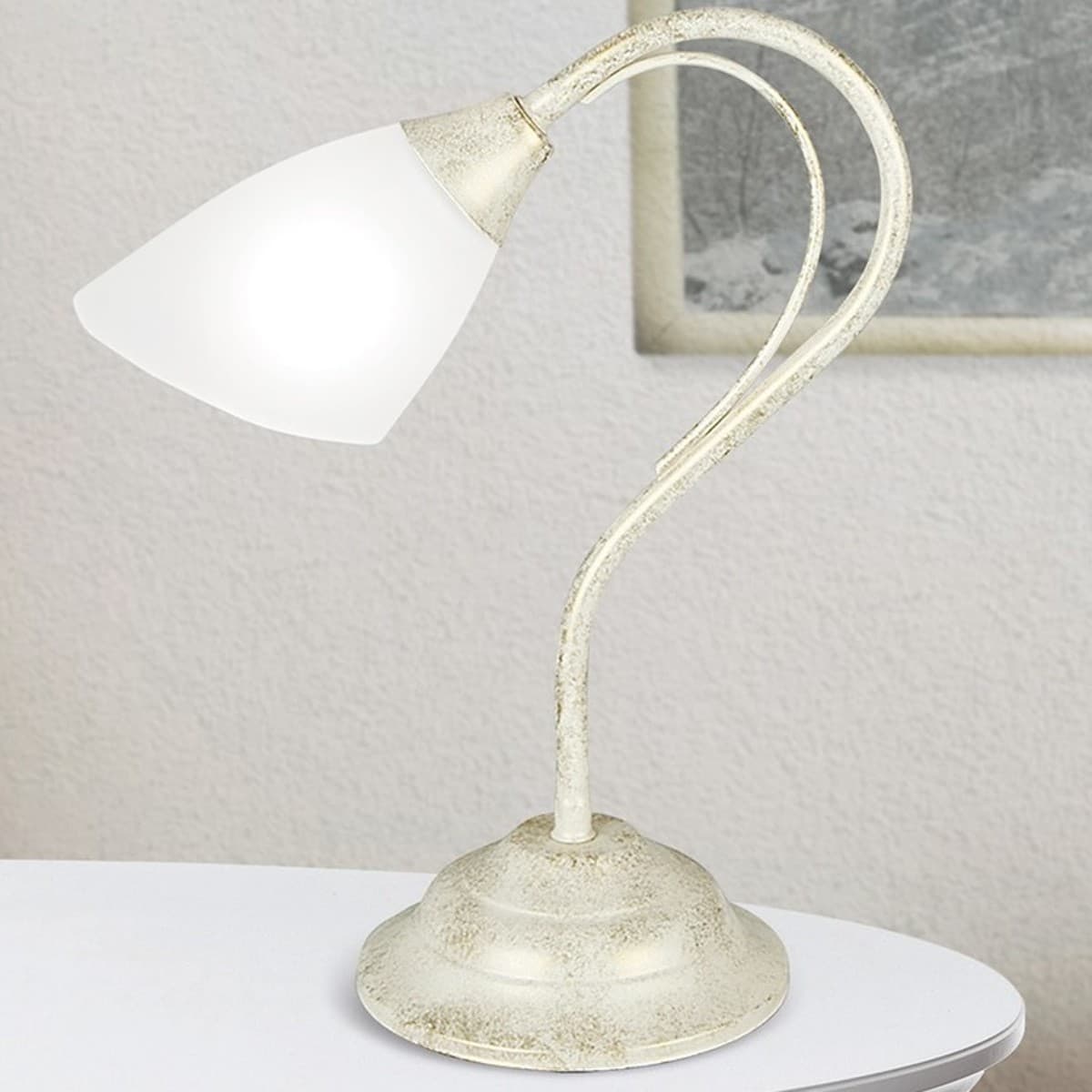 Abat-jour classica LAM 1780 1L E14 LED metallo vetro lampada tavolo - 9