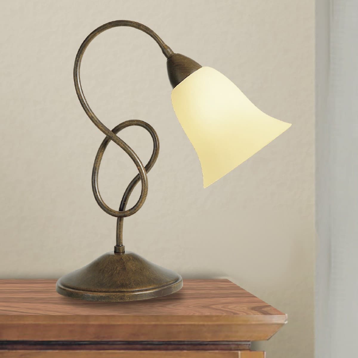 Abat-jour classica LAM 4505 1L E14 LED metallo vetro lampada tavolo - 2