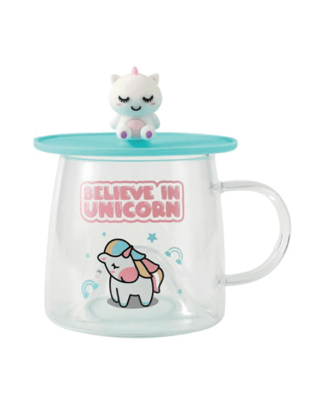 i-Total - Tazza Bicchiere in Vetro con Coperchio in Silicone Unicorn (XL3122) - 2