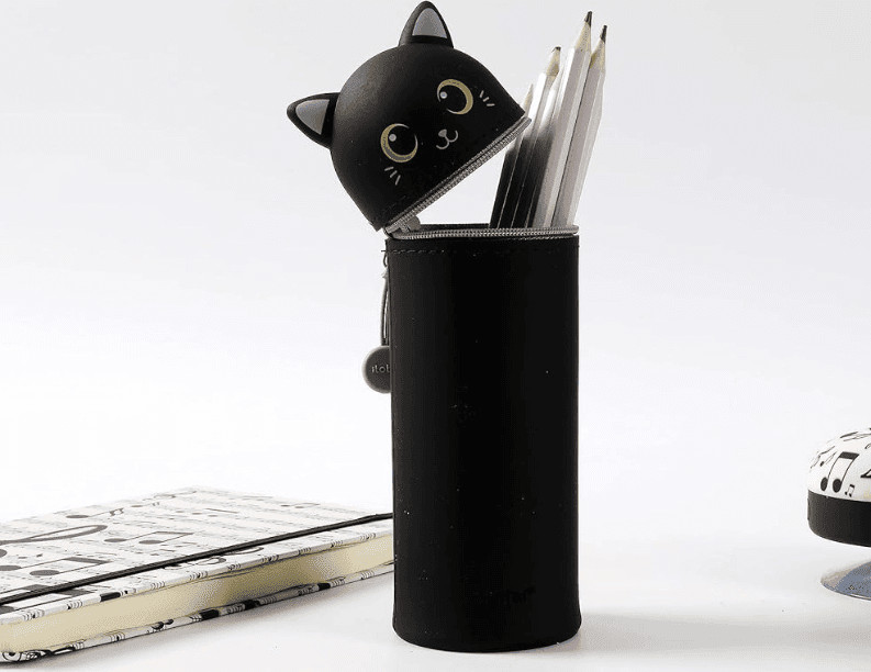 i-Total - Astuccio Silicone allungabile GATTO NERO (XL2482) - 2