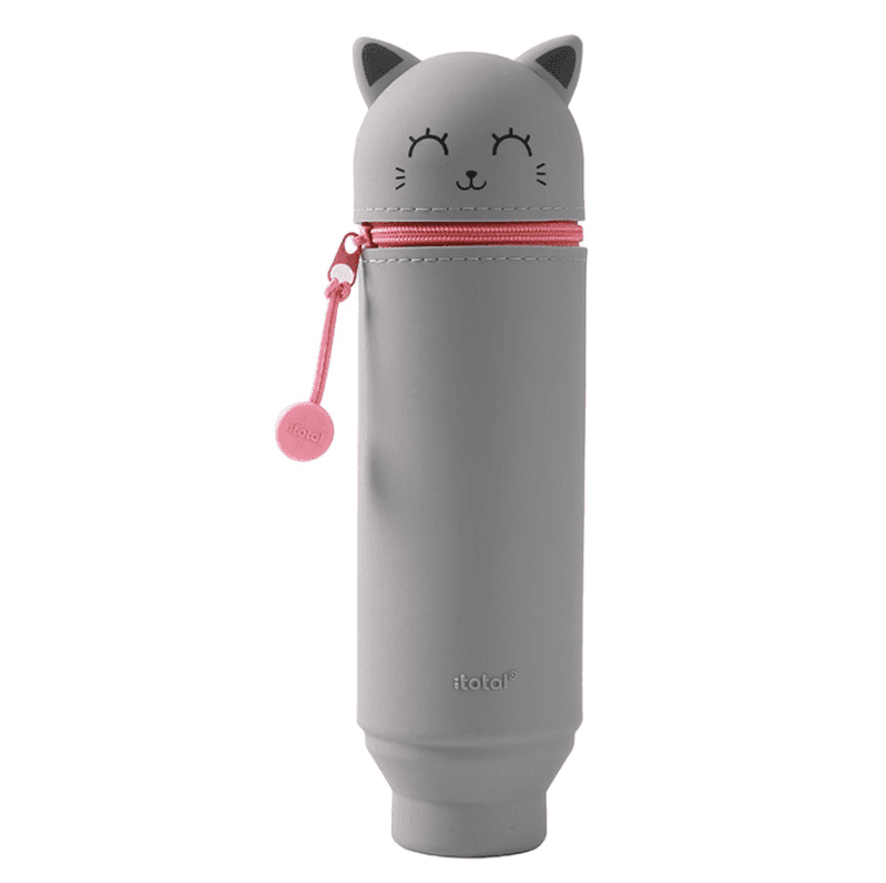 i-Total - Astuccio Silicone allungabile GATTO GRIGIO (XL2484) - 3
