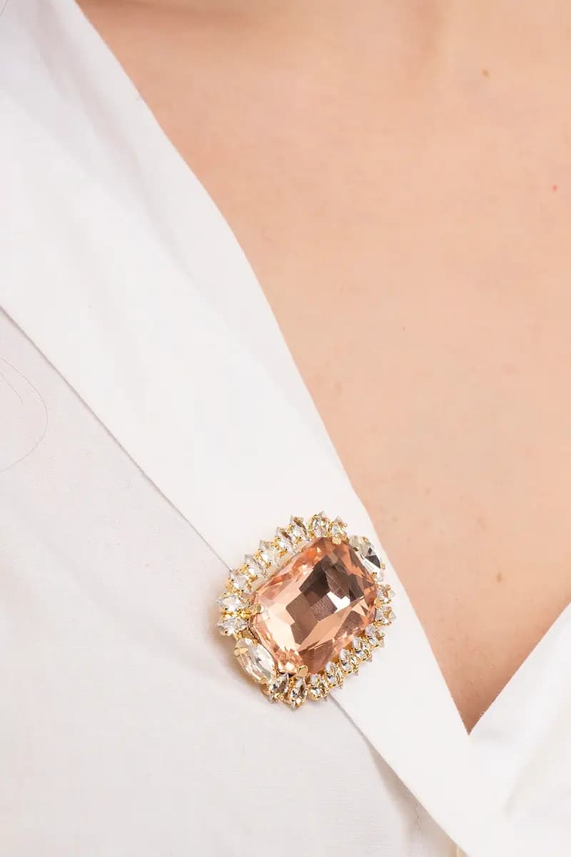 MYA ACCESSORIES | Spilla in metallo con pietra - 3