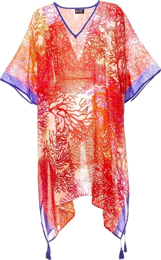 AYFEE | Kimono manica volant e nappe Orange Corals - 2