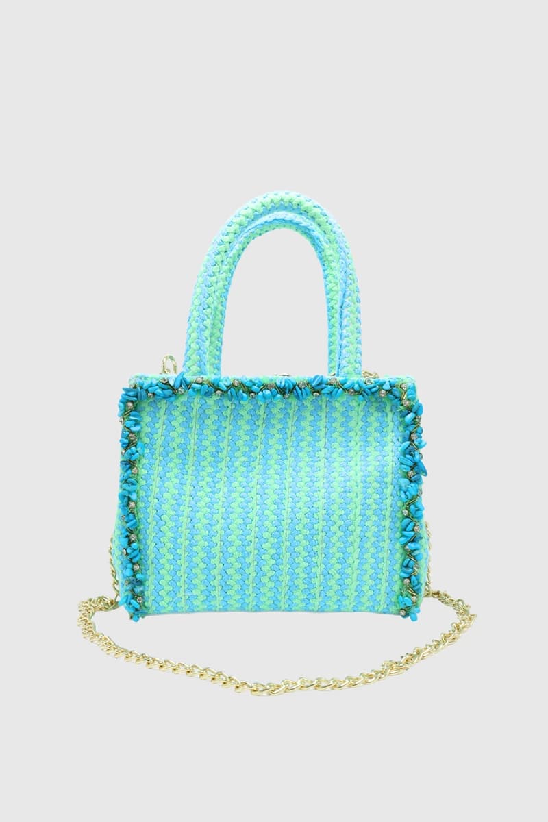 PHO Firenze | Borsa a mano fantasia con dettaglio pietre - 5