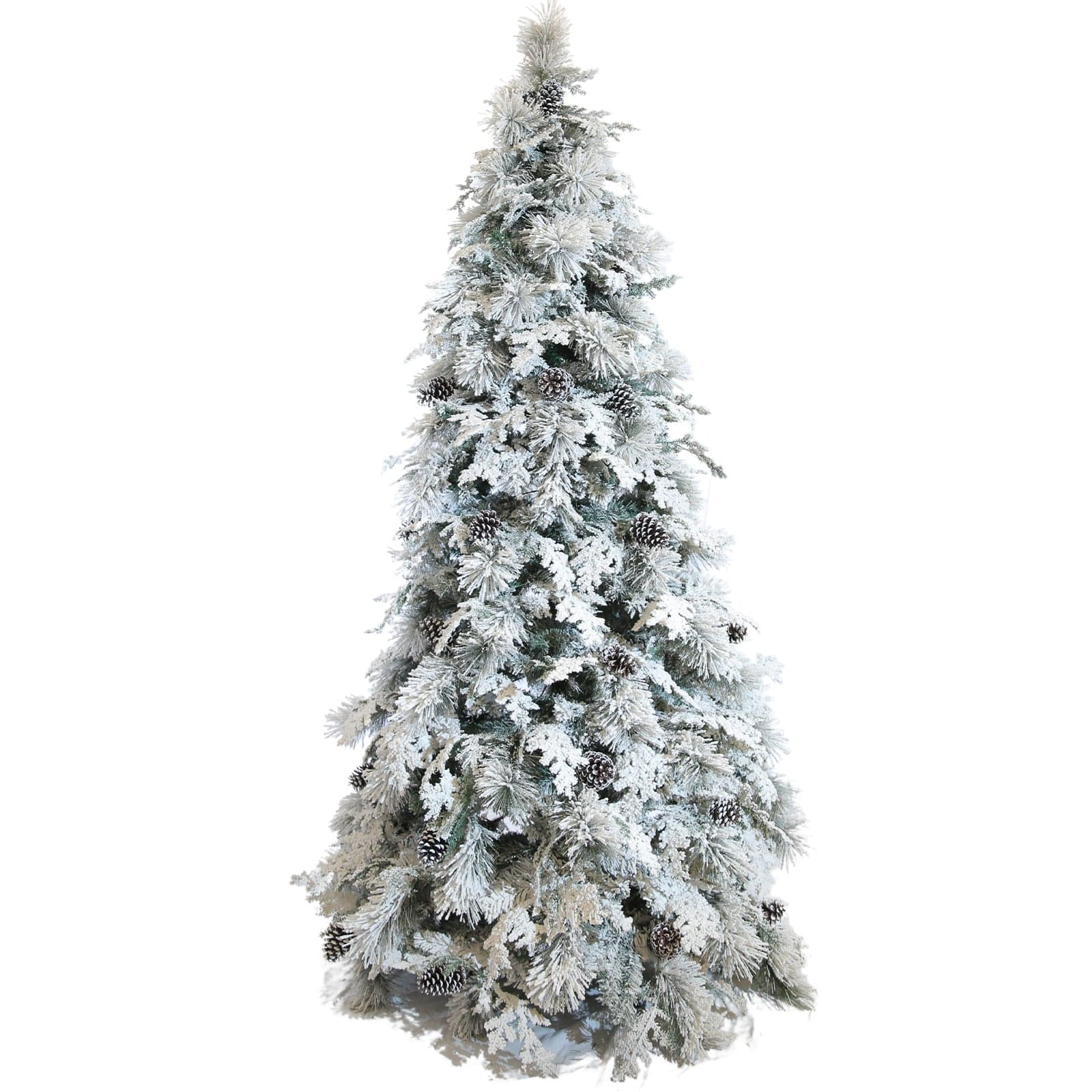 Albero di natale innevato con Pigne "Andover" in PP Effetto Aghi di Pino + PE Effetto Real Touch +Flock