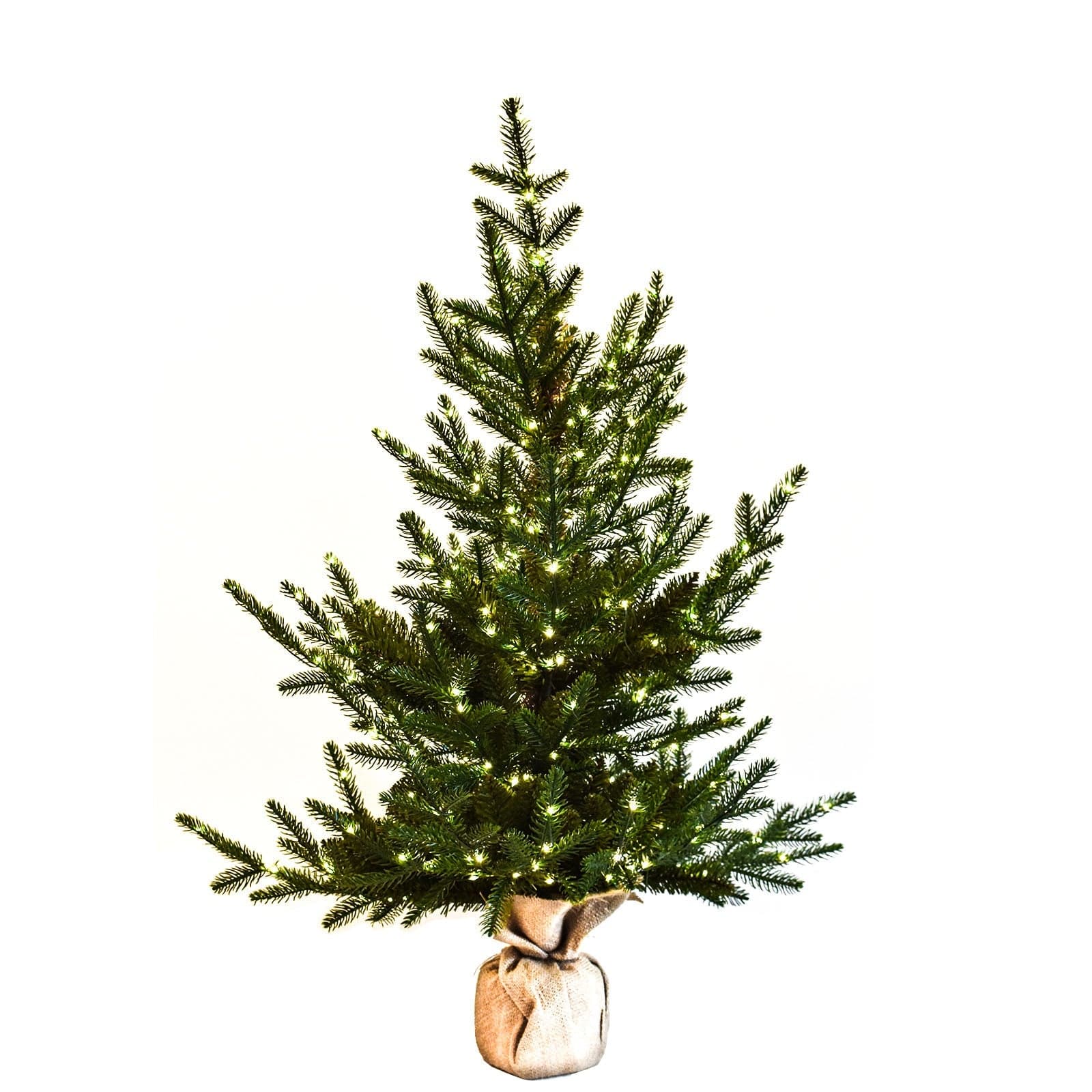 Alberello "Manhattan" con 300 nanoled a luce calda fissa base in juta H 100 cm - 2