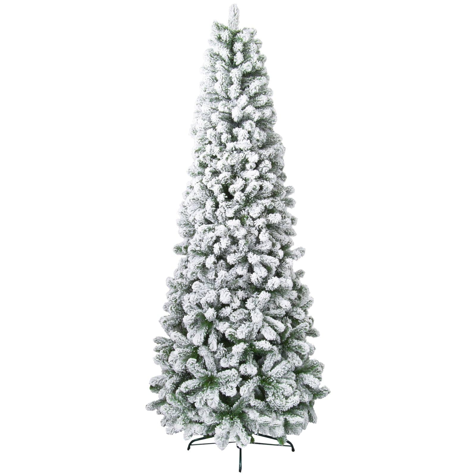 Albero di natale Slim innevato "Kentucky" in PVC + Flock Bianco per dimensioni ridotte - 5