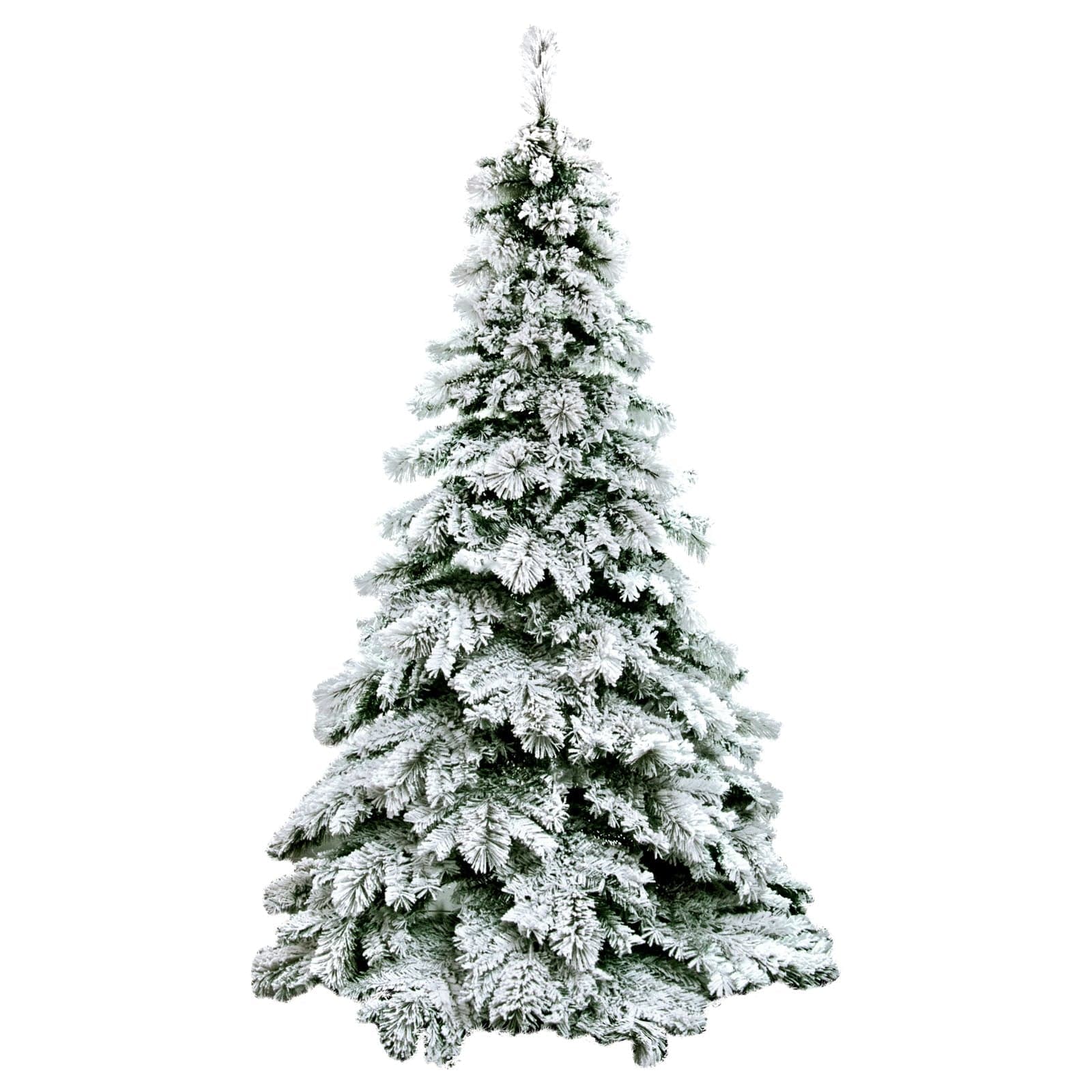 Albero di natale innevato "Montebianco" in PP Effetto Aghi di Pino + PVC di Altissima qualità - 3