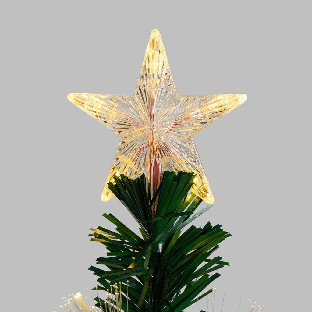 Albero di natale in fibre ottiche bianco caldo e RGB da interno con vaso - 12