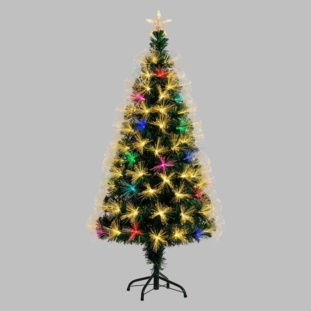 Albero di natale in fibre ottiche bianco caldo e RGB da interno con vaso - 16