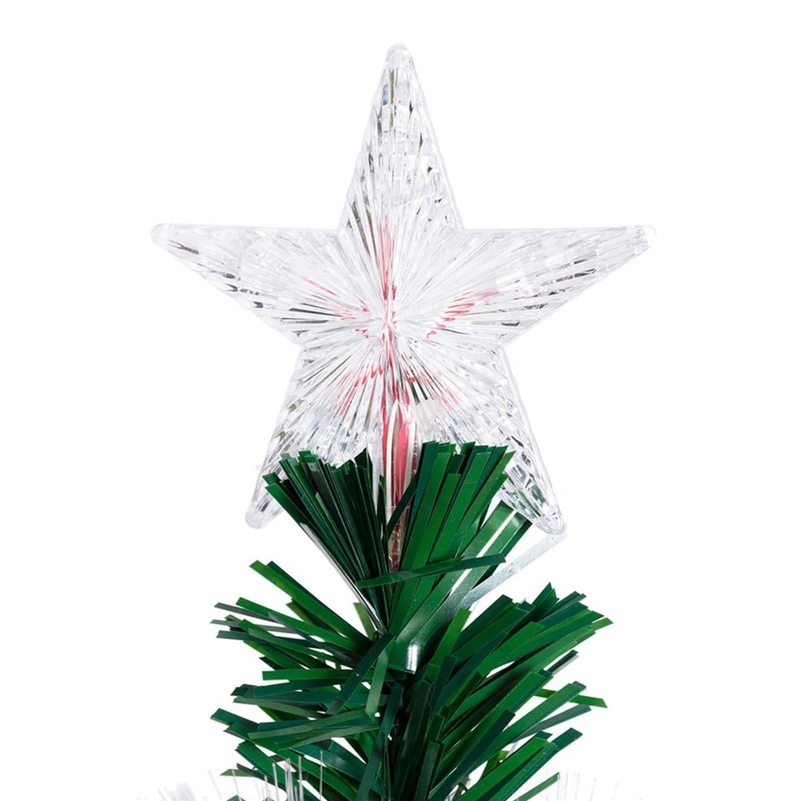 Albero di natale in fibre ottiche bianco caldo e RGB da interno con vaso - 5