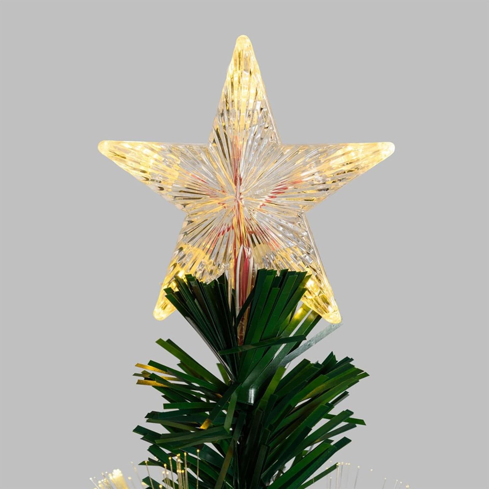 Albero di natale in fibre ottiche bianco caldo e RGB da interno con vaso - 7