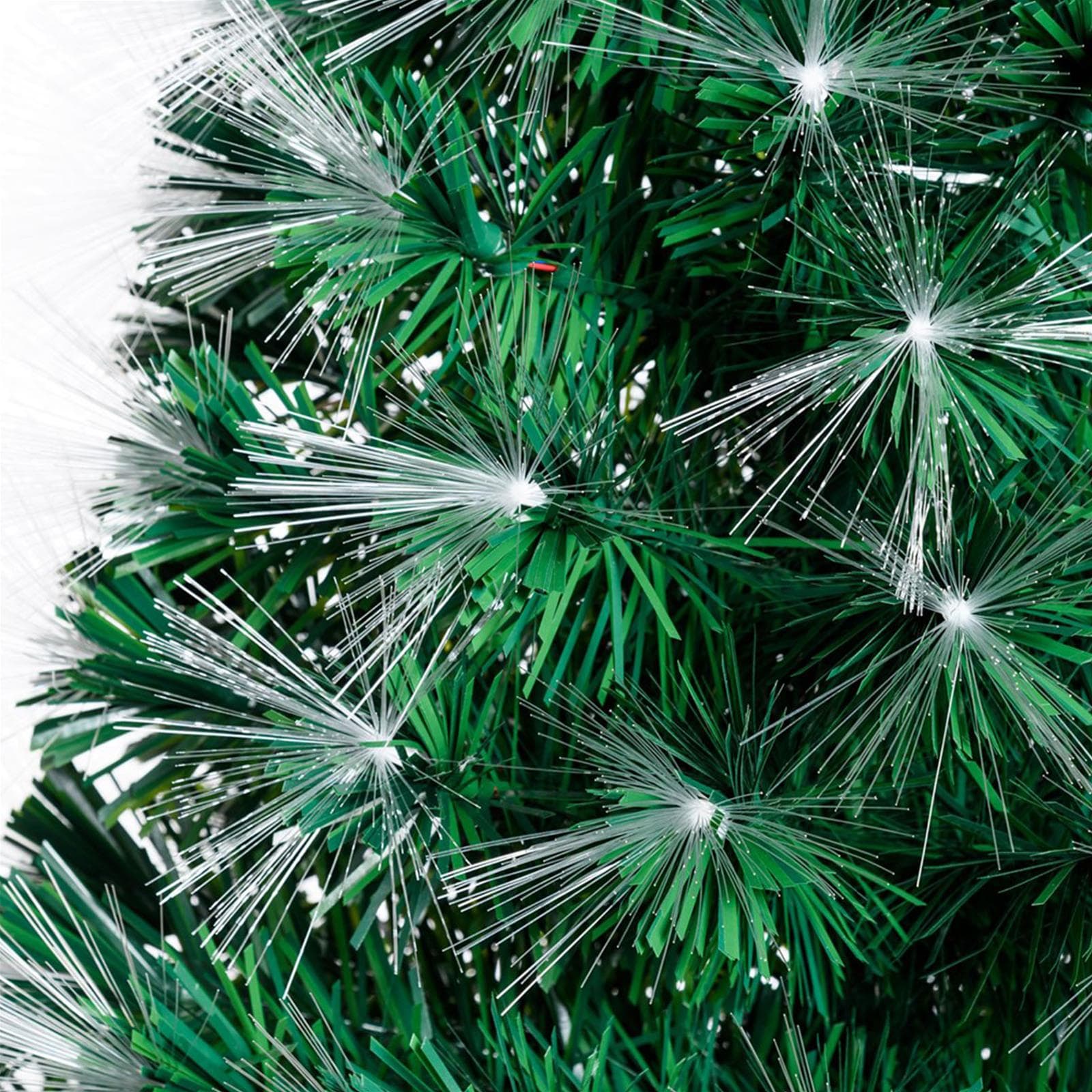 Albero di natale in fibre ottiche bianco caldo e RGB da interno con vaso - 8