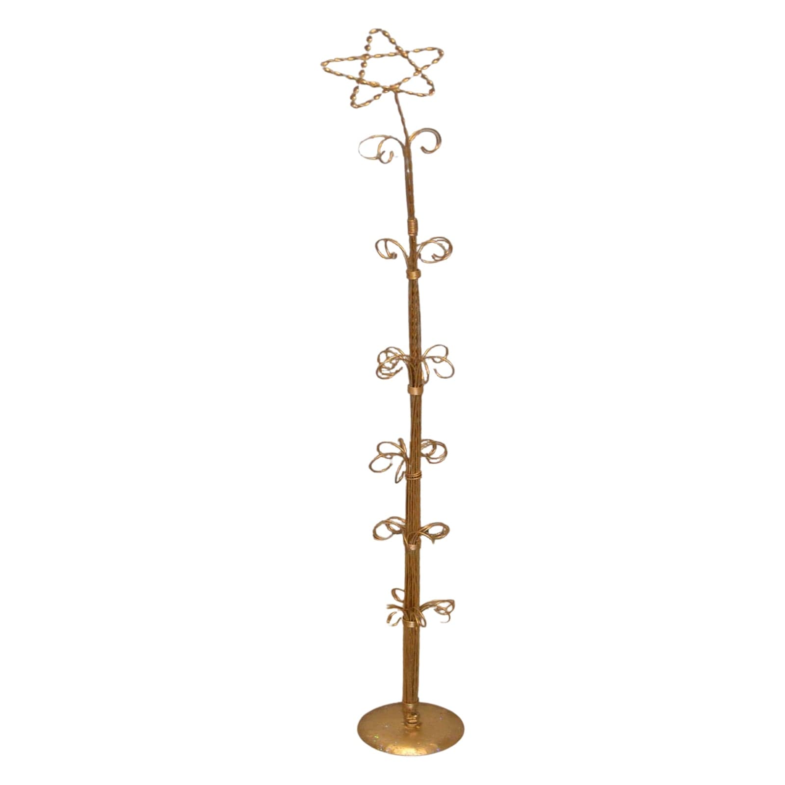 Alberello in metallo porta palline decorazione natalizia oro h 100 cm - 5