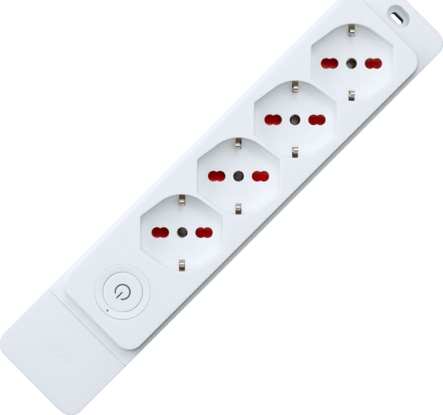 MULTIPRESA 4 PRESE + INTERRUTTORE LINEA PROFESSIONALE SENZA CAVO ADATTA PER CANALINA - 1