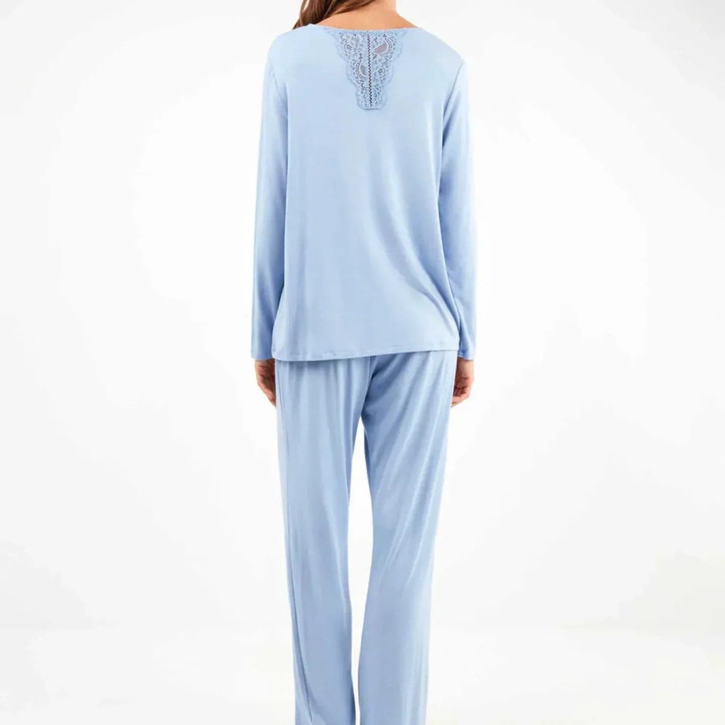 Pigiama Donna Autunno/Inverno Gisela 2/20318S – Monocromatico in Viscosa con Dettaglio Pizzo - 2