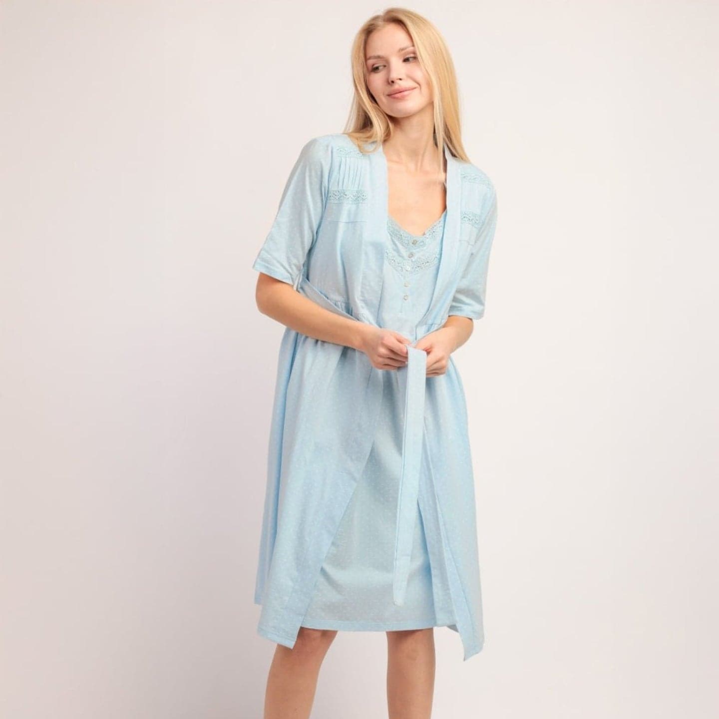 Vestaglia Donna Admas 67332 Classic Dream Dots Primavera/Estate in Cotone - 6