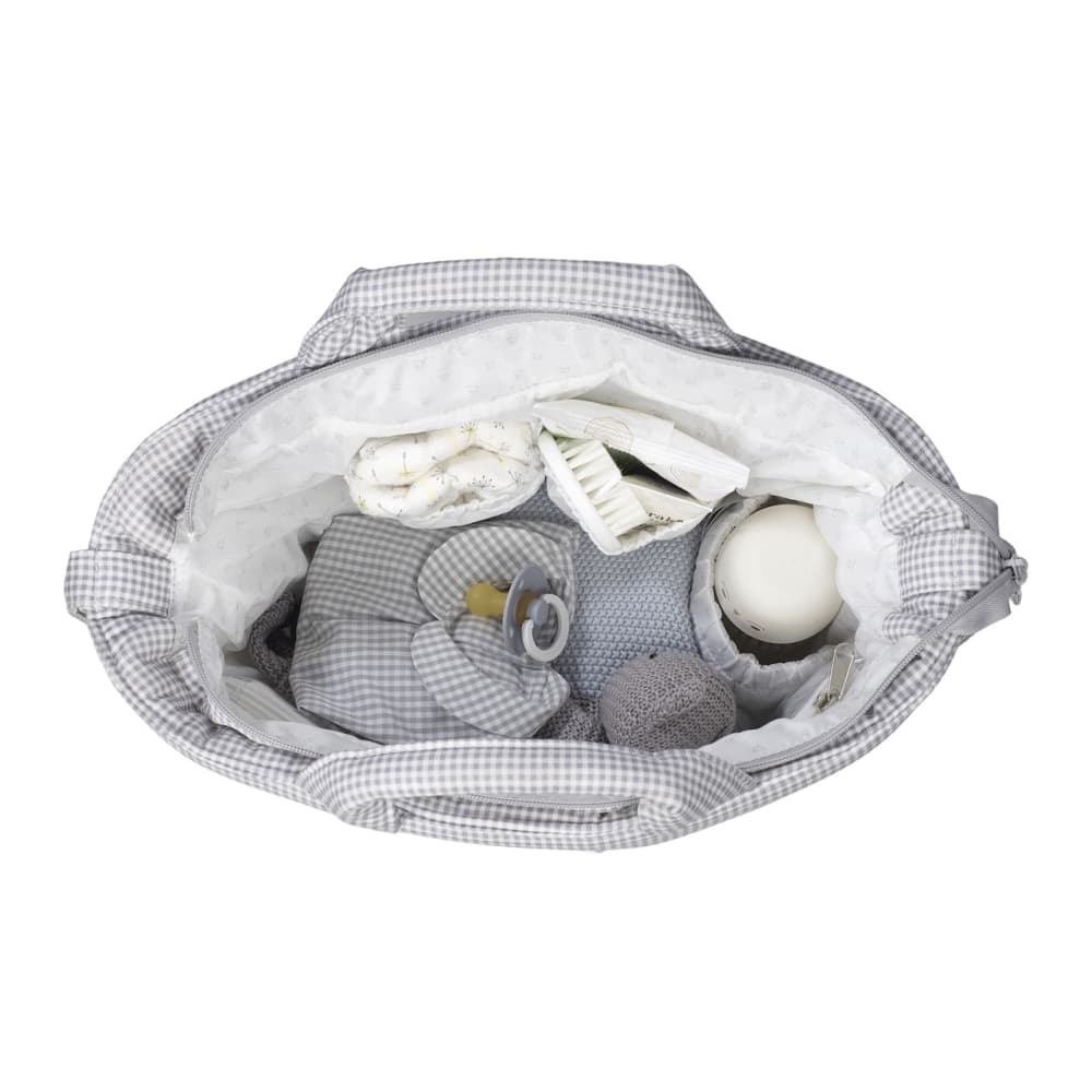 Borsa Fasciatoio Pasito a Pasito Little Bloom Vichy Grigio - 3
