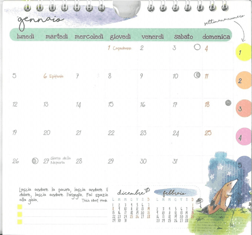 Akena - Calendario da Tavolo Disegnata Piramide Anno 2026 17x16cm. By Sara Pucci e Guido Olivieri (DS26PI) - 2