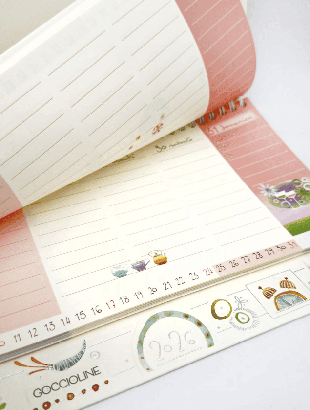 Akena - Goccioline Weekly Planner da Tavolo anno 2026 (GO26W) - 4