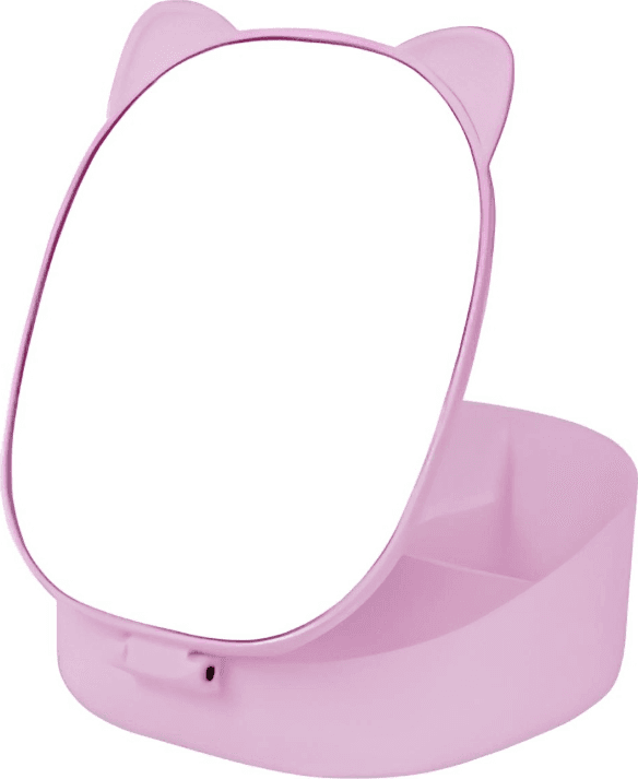 i-Total - Beauty  Specchio Gatto da Trucco Pieghevole con contenitore Lilla (XL2960C)