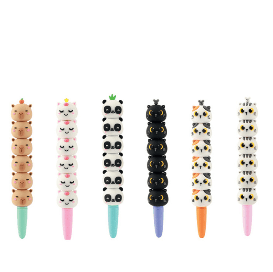 i-Total - Penna Blu Kawaii Girevole – Spinner con Animaletto Panda 3D in rilievo - 2